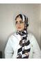 Dp18 Patterned Pera Ready-To-Wear Shawl with Snap Fasteners at the Chin - 3