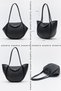 Black D42 Large Size Daily, Work and School Women's Shoulder Bag with Snap Fastener Side Detail - 6