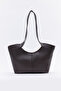 Bitter Brown D43 Daily, Work and School Women's Shoulder Bag with Snap Closure and Wide Shoulder Strap
