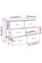 Sideboard HAMAR Light Grey 113x40x80 cm Solid Wood Pine - 7