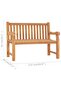 Garden Bench 114 cm Solid Teak Wood - 7
