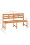 Garden Bench 150 cm Solid Teak Wood - 3