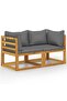 2-seater Garden Bench with Dark Grey Cushions