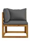 2-seater Garden Bench with Dark Grey Cushions - 4
