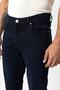 Navy Blue Slim Fit 5 Pocket Cotton Denim Trousers - 3