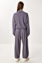 Contrast Stripe Knitted Top and Bottom Set Ldm0008 Smoked - 8