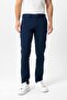 Navy Blue Slim Fit Cotton Side Pocket Chino Trousers - 3