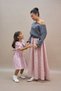 Pink-Burgundy Balloon Skirt and Girl's Vintage Collar Dress Mother-Daughter Combination (Sold as Single) - 6