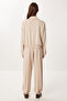 Contrast Stripe Knitted Top and Bottom Set Ldm0008 Beige - 7