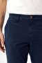Navy Blue Slim Fit Cotton Side Pocket Chino Trousers - 5