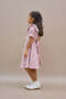 Pink-Burgundy Balloon Skirt and Girl's Vintage Collar Dress Mother-Daughter Combination (Sold as Single) - 3