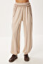 Contrast Stripe Knitted Top and Bottom Set Ldm0008 Beige - 4