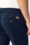 Navy Blue Slim Fit Cotton Side Pocket Chino Trousers - 6