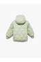 Long Sleeve Buttoned Hooded Quilted Coat - 2