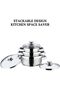 Bremen Stainless Steel Saucepot/Casserole/Cooking Pot/Serving Pot Set 6 Pcs-Capacity 1,1.5 & 2 Litre - 5