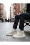 Lace-Up Men's Sneaker Boots Beige Suede (Beige Sole) - 2