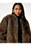 Suni Faux Fur Coat Crop Long Sleeve Crew Neck - 2