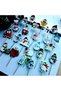 25-Piece Mixed Color Christmas Snowman Themed Cupcake Cake Toothpick Decoration Set - Snowman Party Decor - 2