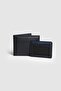 La'Graccio Paris Men's Genuine Cowhide Leather Wallet with Extra Card Holder Navy Blue