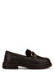 Women's Leather & Textile Brown Loafer Shoes