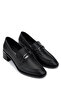Women's Genuine Leather Black Loafer Shoes - 2