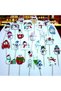 25-Piece Mixed Color Christmas Snowman Themed Cupcake Cake Toothpick Decoration Set - Snowman Party Decor - 8