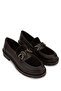 Women's Leather & Textile Brown Loafer Shoes - 2