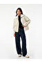Faux Fur Collar Comfortable Fit Zipper Pocket Detailed Bomber Jacket - 3