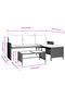 Garden Sofa with Table and Cushions L-Shaped Grey Poly Rattan - 3
