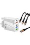 65W Super Fast Charger with 3-in-1 Charging Cable, 5 Ports