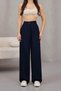 Women's High Waist Wide Leg Wide Leg Elastic Waist Palazzo Pants - 2
