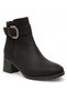 Black Zippered Heeled Buckle Casual Women's Boots - 2