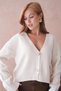 Women's Polo Collar Button Detail Oversized Knitwear Cardigan - 2