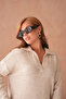 Women's Polo Neck Oversize Knitwear Sweater - 2