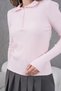 Women's Polo Neck Zipper Detail Ribbed Knit Knitwear Sweater - 2