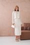 Women's Wide Collar Knit Detail Two-Piece Knitwear Set