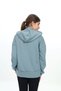Dark Mint Girl's Hooded Zippered Pocket Low Shoulder Reverse Stitch Detailed Knitted Cardigan - 3