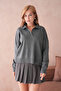Women's Polo Neck Oversize Knitwear Sweater - 4