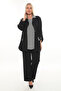Plus Size (50-56) Jacket Collar Single Button Long Sleeve Two-Piece Suit Women's Blouse - 5