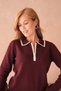 Women's Polo Neck Zipper Detail Knitwear Sweater - 2
