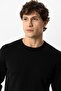 Black Regular Fit Crew Neck Cotton Knitwear Sweater - 3