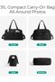 31L Quilted Travel Duffle Gym Bag for Women with Toiletry Pouch, Water-Resistant, Black - 5