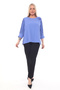 Plus Size (50-56) Pleated Sleeve 3D Flower Accessory Detail Stylish Women's Blouse - 4