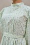 Hijab Daisy Water Green High Neck Flared Dress - 5