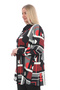 Plus Size Shirt Collar Metal Button Long Sleeve Geometric Pattern Casual Women's Tunic - 2