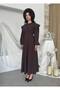 Corsage Detailed Buttoned Long Dress - 3