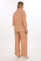 Plus Size (50-56) Striped Shirt V-Neck Epaulet Long Sleeve Women's Shirt - 6