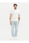 Men's Regular Fit Logo Printed Short Sleeve Cotton White Polo Neck T-Shirt - 2