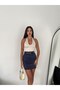 Women's Mini-Length Belted Suede Skirt Above the Knee