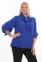 Plus Size Epaulet Sleeves Stone Button Ruffle Collar Brooch Detailed Stylish Women's Blouse - 2